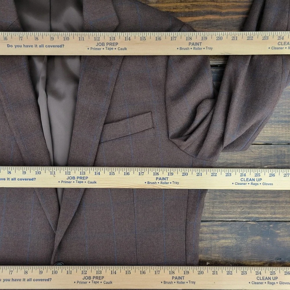 Stafford Men's Sport Coat Blazer Two Button Brown‎ Herringbone Plaid Classic 42R